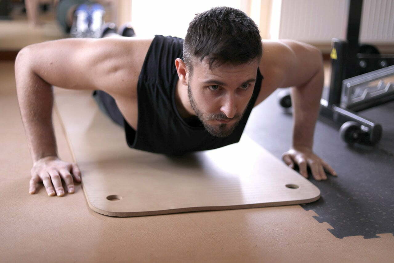 a man lying on a table
