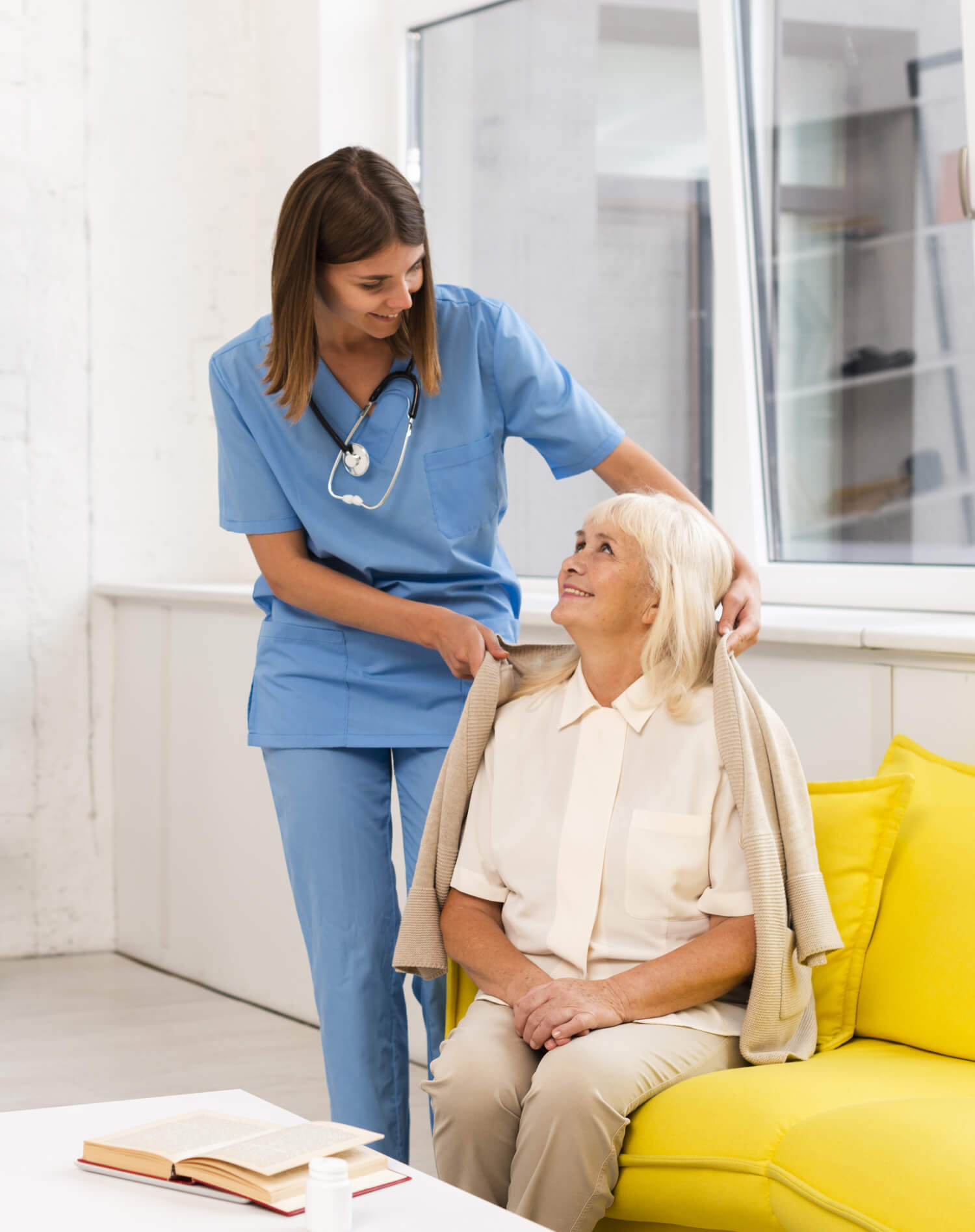 a doctor examining a woman